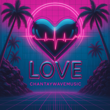 LOVE Neon heart with a heartbeat line and palm trees, featuring the word "LOVE."